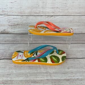 Farm Rio Havaianas Womens Sz EU 35 US 6 Flip Flops Sandals Fruit Citrus Orange